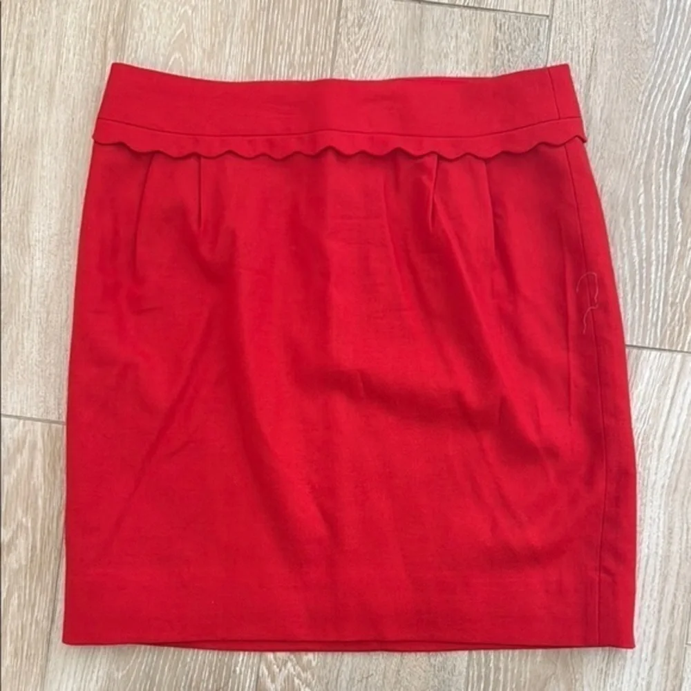 J Crew Red Wool Mini Skirt 0